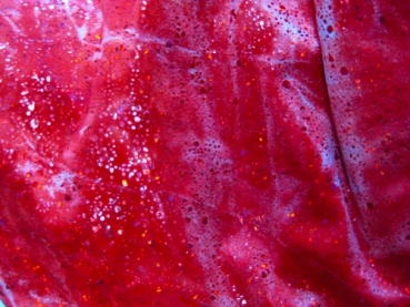 147 Stretch Samt rot mit Glitzerpunkten Rest